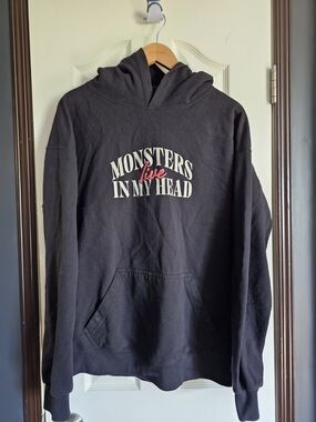 Assholes Live Forever Black Hoodie with 'Monsters Live In My Head'